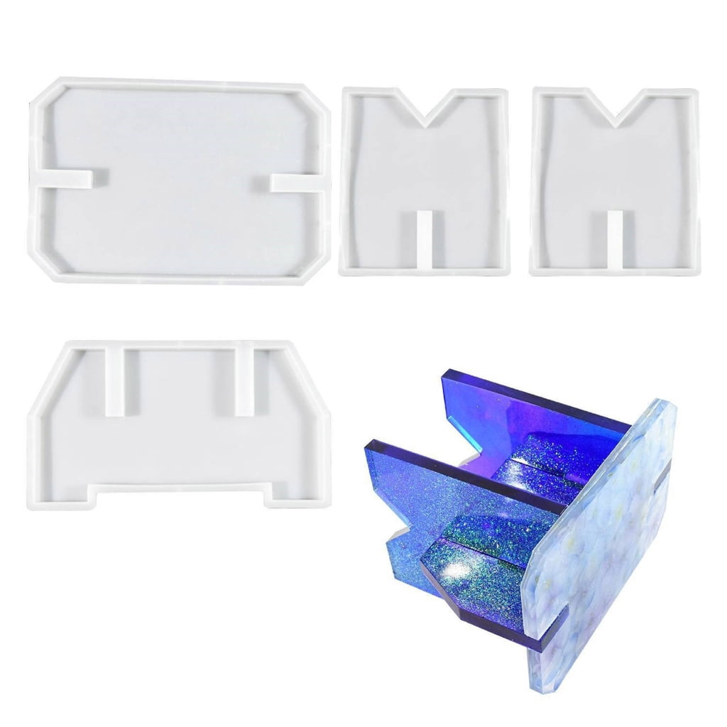 Resin Table Mold Rectangular Epoxy Resin Silicone for Small Stool Splicing Designs Easy Release Mol