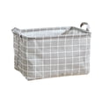 thumbnail image 1 of Rectangular Storage Basket, 15*10 Inch Collapsible Simple Pattern Storage Bin with Handles for Bedroom Laundry Room (Gray), 1 of 6
