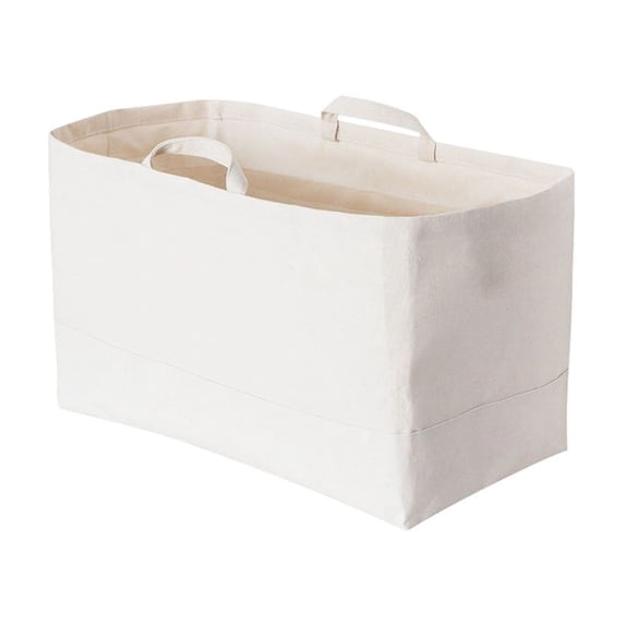 Rectangular Storage Basket,Washable Collapsible Canvas Organizer Bin with Sturdy Handles for Closet Bedroom Dormroom