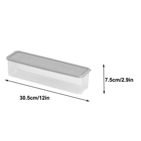 Rectangular Storage Box, Refrigerator Storage Container, Airtight Plastic Food Preservation Box with Hooks, Transparent Space-Saving Kitchen Organizer for Noodles and Dry Goods