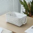 thumbnail image 1 of Rectangular Storage Boxs with Handles, Stackable & Sturdy Storage Box for Bedroom, Storage Ideal for Clothes, Toys, Blanket 8.27x12.2x5.12Inch White, 1 of 6