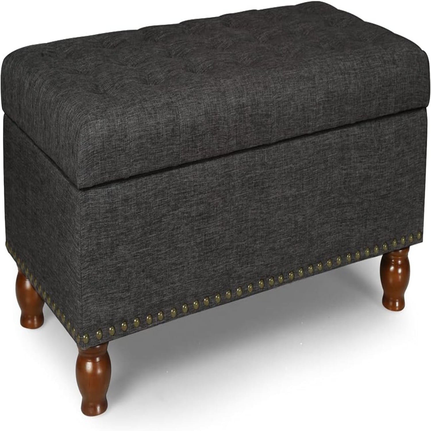 Rectangular Storage Ottoman Tufted Lift Top Bench Footstool with Sturdy
