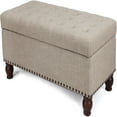 Rectangular Storage Ottoman Tufted Lift Top Bench Footstool with Sturdy