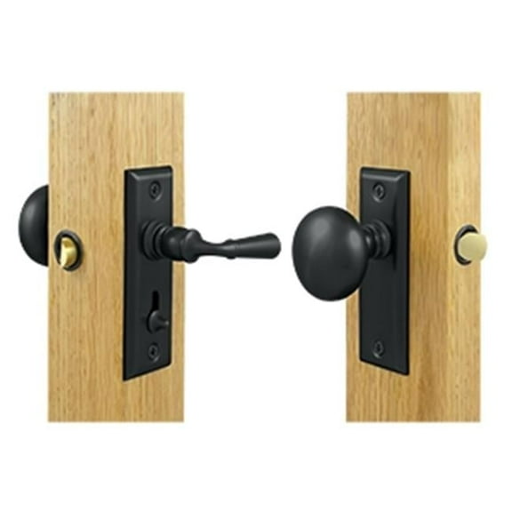 Rectangular Storm Door Latch Tubular Lock, Black - Solid