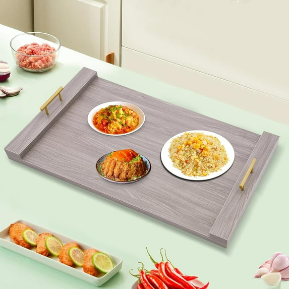 Rectangular Stove Top Cover, Oak White Noodle Board Stove Cover for Electric Stove and Gas Stove, Removable Built-in Handles, Suitable for Kitchen, RV, Restaurant