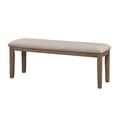 thumbnail image 1 of Rectangular Style Wooden Bench with Fabric Upholstered Seat,Brown and Beige- Saltoro Sherpi, 1 of 5