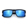 thumbnail image 1 of Rectangular Sunglasses for Men UV400 Polycarbonate Lens Lightweight Durable Frame Modern Everyday Style Black Blue Frame - Blue Mirror Lens, 1 of 7