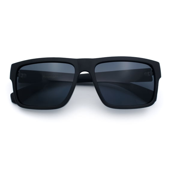 Rectangular Sunglasses for Men UV400 Polycarbonate Lens Lightweight Durable Frame Modern Everyday Style Black Grey Frame - Black Lens