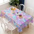 thumbnail image 1 of Rectangular Tablecloth 60x84 Inch – Waterproof Polyester Printed Table Cover, Wrinkle Resistant, Washable for Kitchen & Dining, Colorful Geometry Fluid Print, 1 of 6