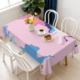 thumbnail image 1 of Rectangular Tablecloth 60x84 Inch – Waterproof Polyester Printed Table Cover, Wrinkle Resistant, Washable for Kitchen & Dining, Colorful Geometry Fluid Print, 1 of 6