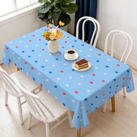 Rectangular Tablecloth 60x84 Inch – Waterproof Polyester Printed Table Cover, Wrinkle Resistant, Washable for Kitchen & Dining, Colorful Geometry Pattern