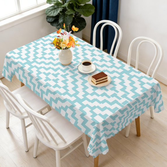 Rectangular Tablecloth 60x84 Inch – Waterproof Polyester Printed Table Cover, Wrinkle Resistant, Washable for Kitchen & Dining, Colorful Geometry Pattern