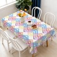 thumbnail image 1 of Rectangular Tablecloth 60x84 Inch – Waterproof Polyester Printed Table Cover, Wrinkle Resistant, Washable for Kitchen & Dining, Colorful Geometry Pattern, 1 of 6
