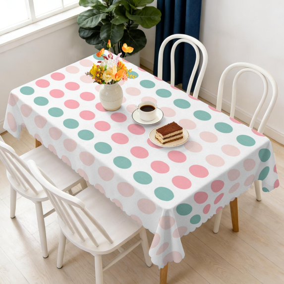Rectangular Tablecloth 60x84 Inch – Waterproof Polyester Printed Table Cover, Wrinkle Resistant, Washable for Kitchen & Dining, Colorful Geometry Pattern