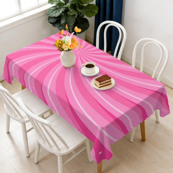 Rectangular Tablecloth 60x84 Inch – Waterproof Polyester Printed Table Cover, Wrinkle Resistant, Washable for Kitchen & Dining, Candy