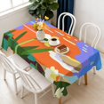 thumbnail image 1 of Rectangular Tablecloth 60x84 Inch – Waterproof Polyester Printed Table Cover, Wrinkle Resistant, Washable for Kitchen & Dining, Floral Flowers Print, 1 of 6