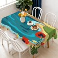 thumbnail image 1 of Rectangular Tablecloth 60x84 Inch – Waterproof Polyester Printed Table Cover, Wrinkle Resistant, Washable for Kitchen & Dining, Floral Flowers Print, 1 of 6
