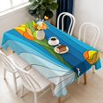 thumbnail image 1 of Rectangular Tablecloth 60x84 Inch – Waterproof Polyester Printed Table Cover, Wrinkle Resistant, Washable for Kitchen & Dining, Floral Flowers Print, 1 of 6