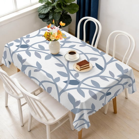 Rectangular Tablecloth 60x84 Inch – Waterproof Polyester Printed Table Cover, Wrinkle Resistant, Washable for Kitchen & Dining, Floral Flowers Theme