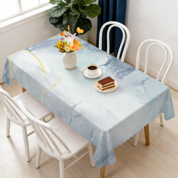 Rectangular Tablecloth 60x84 Inch – Waterproof Polyester Printed Table Cover, Wrinkle Resistant, Washable for Kitchen & Dining, Marble Liquid Print