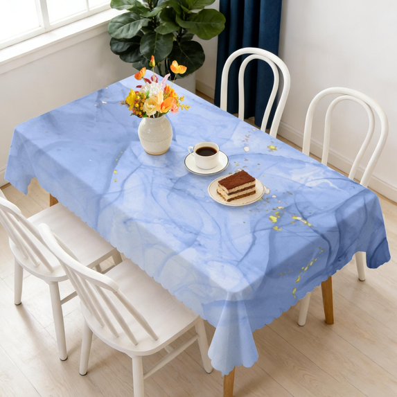 Rectangular Tablecloth 60x84 Inch – Waterproof Polyester Printed Table Cover, Wrinkle Resistant, Washable for Kitchen & Dining, Marble Liquid Print