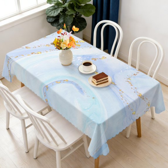 Rectangular Tablecloth 60x84 Inch – Waterproof Polyester Printed Table Cover, Wrinkle Resistant, Washable for Kitchen & Dining, Marble Liquid Print