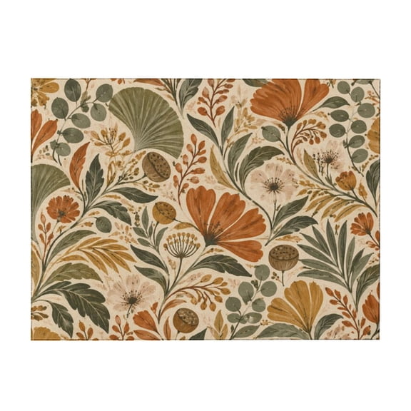 Rectangular Tablecloth, Autumn Botanical Leaf Print, 52 x 70 Inch, Hemmed Edge Decorative Table Cover for Kitchen Dining Room Rustic Home Table Decor, Printed Dining Table Cloth