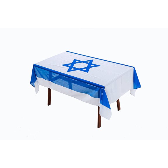 Rectangular Tablecloth Israel Israeli Flag Fade-Resistant Washable National Flag Tablecloth, Suitable for Kitchen Dining Family Gatherings and Outdoor Events,59 Inches * 83 Inches.