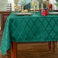thumbnail image 1 of Rectangular Tablecloth Jacquard Damask Fabric Table Cloth Water Resistant & Wrinkle Free Polyester Table Cover for Dining, Party, Xmas (Rectangle/Oblong, 52" x 70" (4-6 Seats), Green), 1 of 6