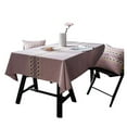 thumbnail image 1 of Rectangular Tablecloth,Japanese Solid Color Embroidery Tablecloth And Matching Pillow,Cotton Linen Tablecloth For Living Room Restaurant Party Festival-Pink-Pillowcase45*45cm, 1 of 7