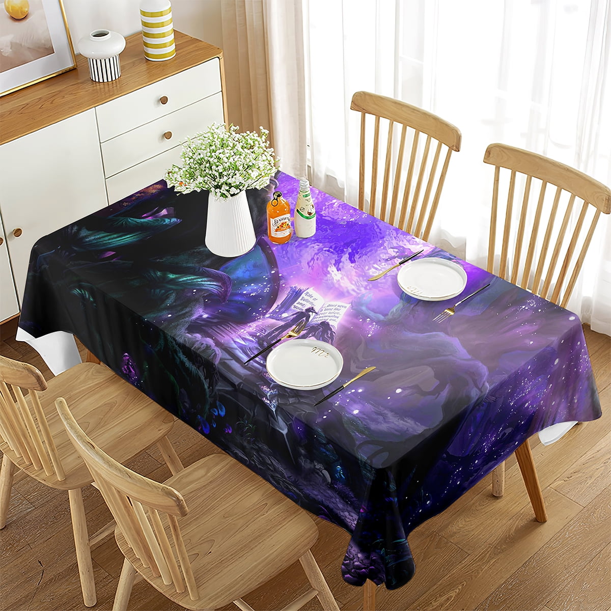 Rectangular Tablecloth Magic Forest Wonderland Fairy Tales r Kitchen ...