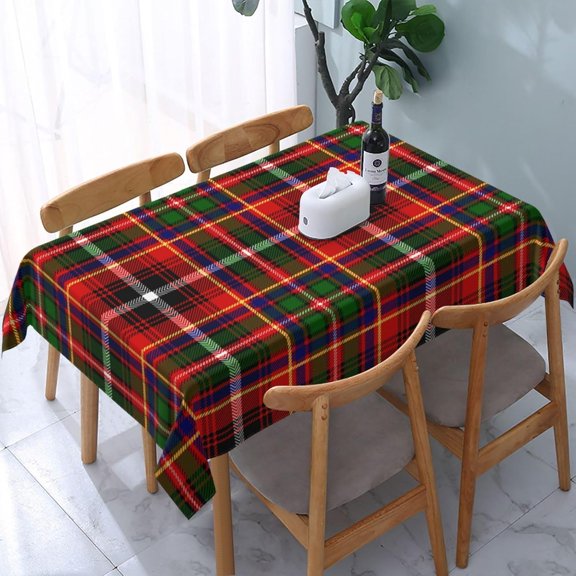 Rectangular Tablecloth – Waterproof, Wrinkle-Free, and Stain-Resistant, Decorative Table Cover for Dining Room, Parties, Picnics, and Outdoor Use, Clan Innes Tartan (60" X 84")