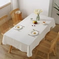 thumbnail image 1 of Rectangular Tablecloth Wrinkle Free Washable Soft Cotton Table Cloth, Decorative Fabric Table Cover for Dining Room, Indoor and Outdoor Use, 98.4 x 53 Inch White, 1 of 8