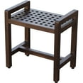 thumbnail image 1 of Rectangular Teak Lattice Pattern Shower or Outdoor Bench in Brown Finish, 1 of 2