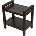 thumbnail image 1 of Rectangular Teak Shower Bench with Handles in Brown Finish, 1 of 1