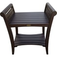 thumbnail image 1 of Rectangular Teak Shower Bench with Shelf and Handles in Brown Finish, 1 of 3
