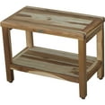 thumbnail image 1 of Rectangular Teak Shower Bench with Shelf in Natural Finish, 1 of 3