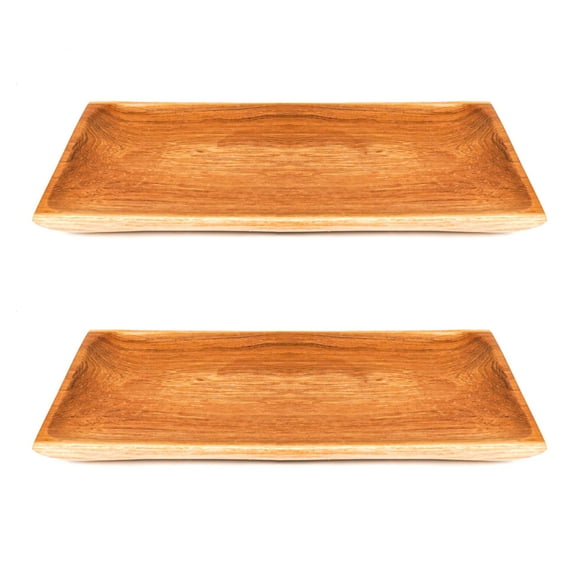 Rectangular Teak Wood Plate - Regular 2-Pack