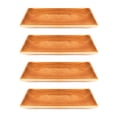 thumbnail image 1 of Rectangular Teak Wood Plate - Regular 4-Pack, 1 of 4