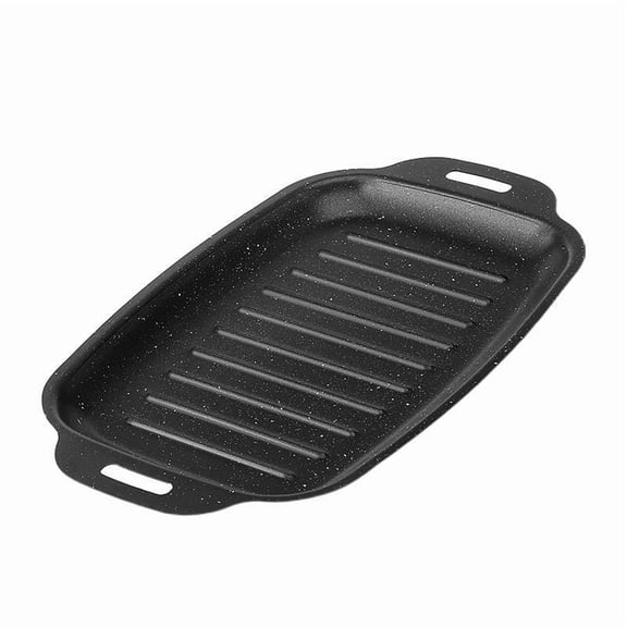Rectangular Thickened Grilled Fish Tray - Household Non-Stick Pan for Induction Cooker,Gas Stove & Open Flame - Mottled Grilling Special Tray