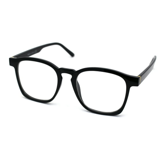 Rectangular Thin Horn Rim UV Blue Light Eye Protection Plastic Computer Glasses Black