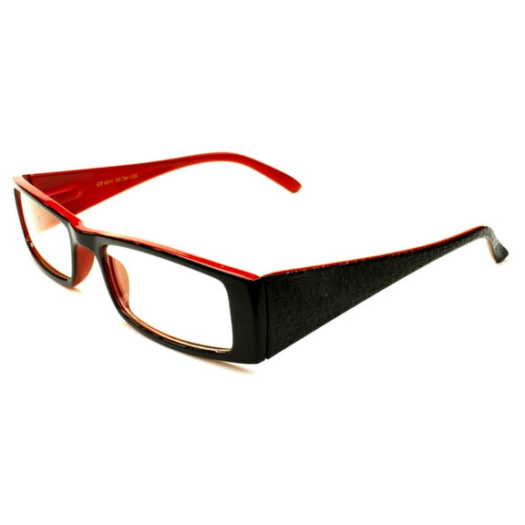 Rectangular Thin Translucent Clear Lens Plastic Fashion Glasses
