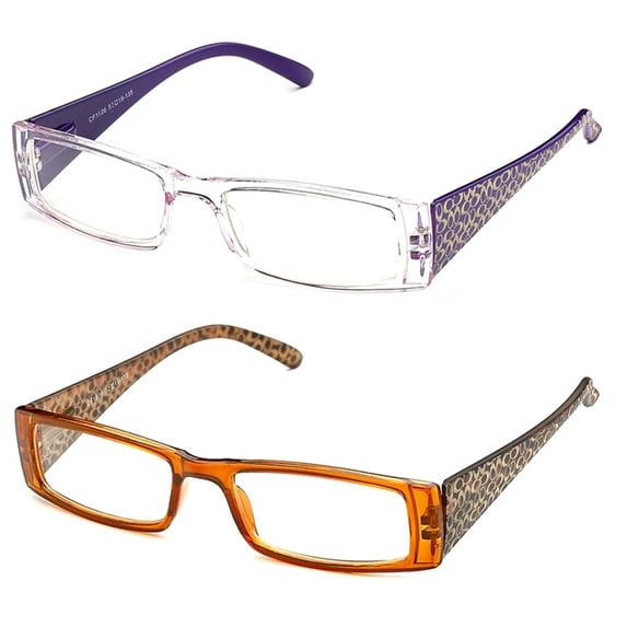 Rectangular Thin Translucent Clear Lens Plastic Fashion Glasses
