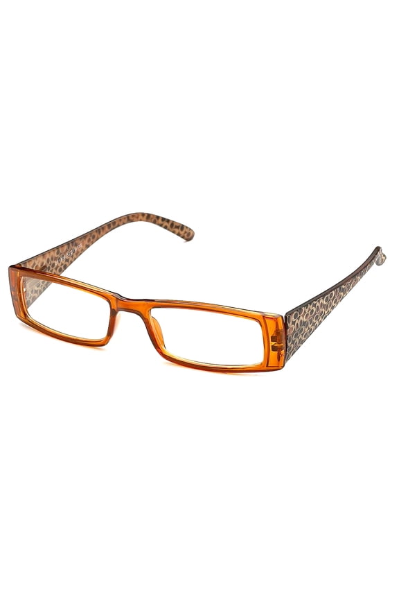 Rectangular Thin Translucent Clear Lens Plastic Fashion Glasses