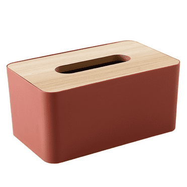 Rectangular Tissue Box Cover for Disposable Paper Facial Tissues, Wooden Rectangle Tissue Box Holder for Storage on Bathroom Vanity, Countertop, Bedroom Dresser