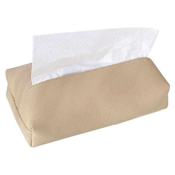 Rectangular Tissue Box Cover, Leather Tissue Box Holder, Tissue Box Organizer for Home, Car, Hotel, 20*11*5cmBeige