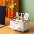 thumbnail image 1 of Rectangular Tissue Box Cover with Storage,8x6 Inch Multifunction Tissue Box Holder,Mini Paper Outlet Facial Tissue Box,Facial Tissue Holder Case Dispenser,Paper Towel Holder with Storage, 1 of 4