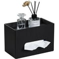 thumbnail image 1 of FacoFaco PU Leather Tissue Box Cover with Storage Tray, Black, 1 of 14