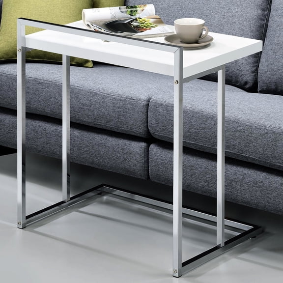 Rectangular Top Metal - Legged Snack Table - Wipeable Surface for a Clean and Tidy Look