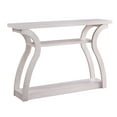 thumbnail image 1 of Rectangular Top Wooden Frame Console Table with 2 Bottom Shelves, Off White, 1 of 5